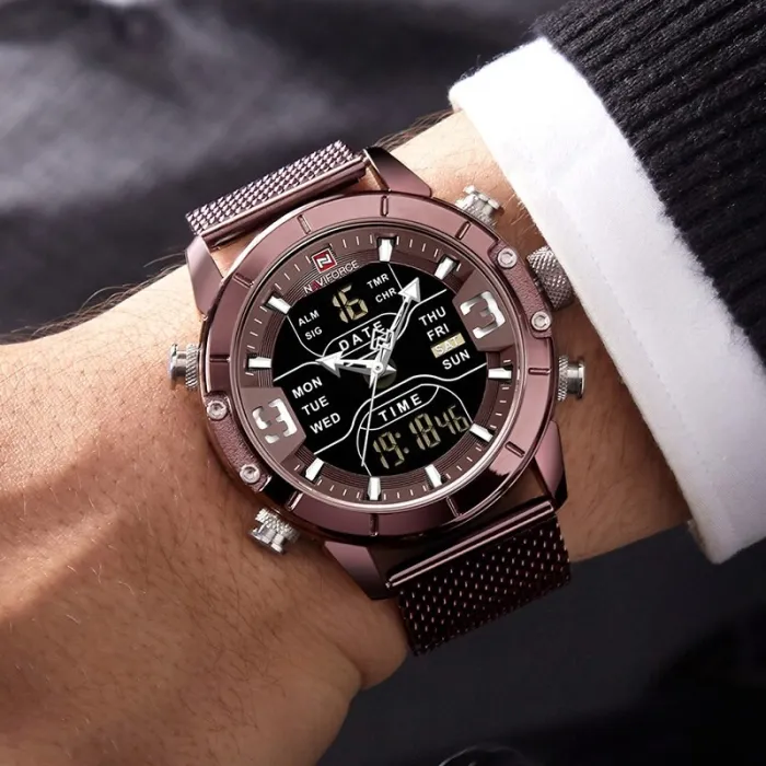 2020 Analog Digital Watches Men Luxury Brand Stainless Steel Sports Men's Watches Digital Waterproof Man Watch