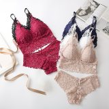 Women Lace Bra & Brief Sets Seamless Underwear Backless Vest Sexy Padded Bralette Lingerie Ultrathin Bra Sets Female Intimates