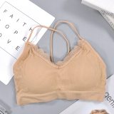 CHRLEISURE  Bralette Fitness Lace Thin Shoulder Strap Underwear Women Anti-light Shockproof Push Up Bra