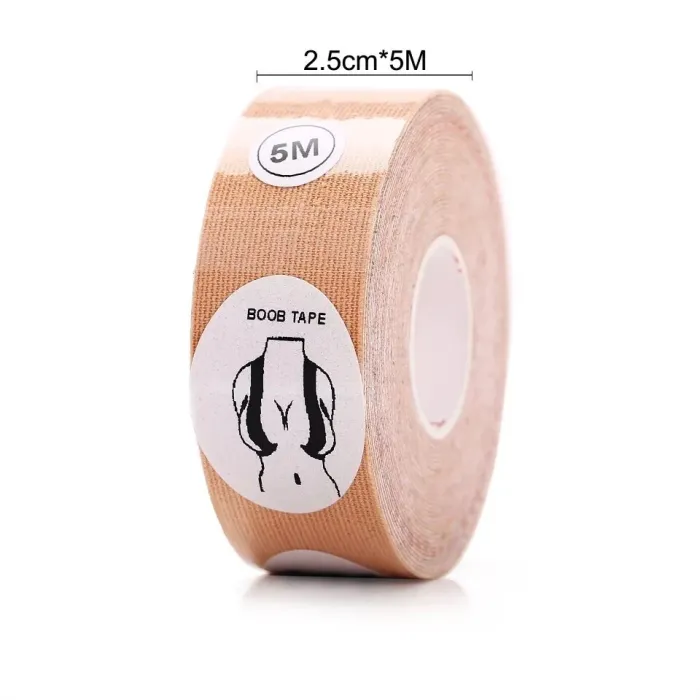 The Boobtape bra can be cut to fit the elastic tape on the invisible bra