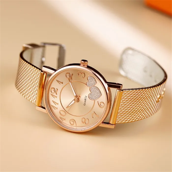 The Latest Top Watch Fashion Women Mesh Belt Watch Wild Lady Creative Gift