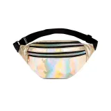 2019 Holographic Women Silver Laser Bum Bag Travel Shiny Waist Bags Fashion Girls Pink Leather Hologram Hip Bag