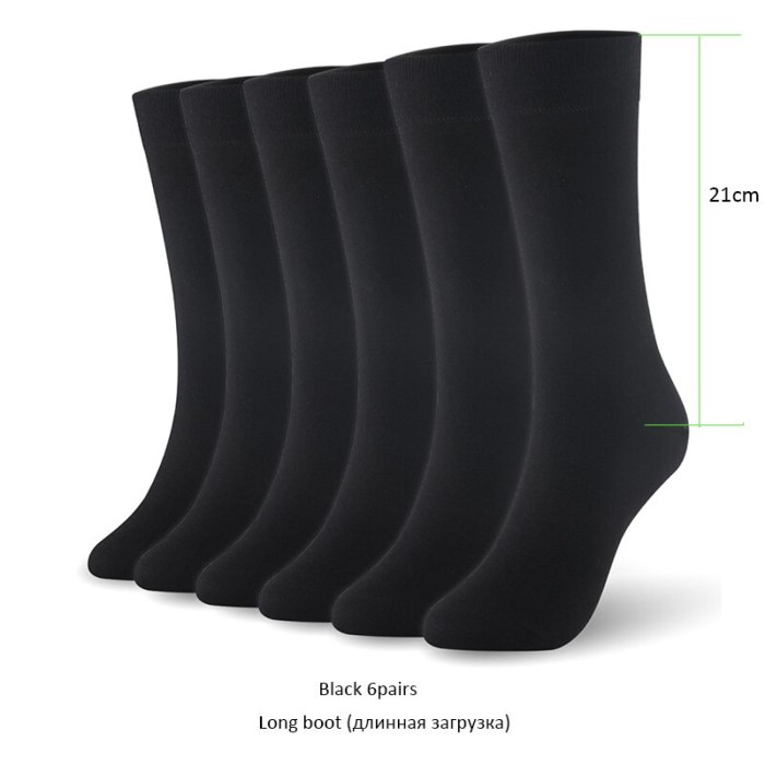 Bamboo socks solid color men socks 6pairs/lot man long boot business socks UK SIZE 7-11 EUR SIZE 40-46