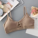 BEFORW Solid Color Sexy Hollow Bra Thin strap Push Up Bra Wire Free Seamless Underwear Women Slim Fit Cozy Thread Female Bras