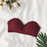 Sexy Strapless Bras for Women Wire Free Solid Color Brassiere Female Comfortable 3/4 Cup One-Piece Bra Women Sexy Lingerie