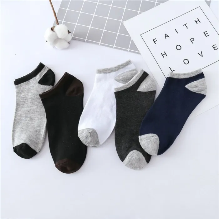 22 Styles 5 Pairs/lot Men Summer Cotton Socks Solid Color Striped Animals Ship Socks Fashionable Male Ankle Socks