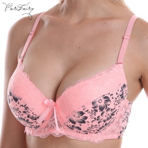 PariFairy Lace Bras for Women Lingerie Floral Unlined Underwired Bra Sexy Floral Print Bra Underwire Brassiere Underwear BH