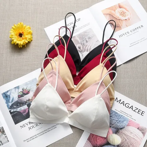 GUMPRUN Seamless Soft Bras for Women Thin Strap Wireless Push Up Bra Backless Comfort Underwear Bralette Sexy Lingerie