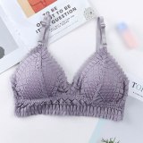 Female Wireless Push Up Bras Thin Soft Underwear Seamless Deep V Lace Bras for Women Sexy Lingeries