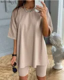 Women fashion casual solid two piece suit including belt New home loose Tops and Shorts suit 2020 Summer Tracksuit Lounge Wear