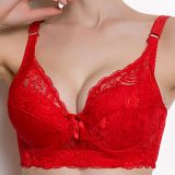 2020 Sexy Full Lace Women's Bras Push Up Coverage Flower Adjustable  Intimates Bowknot Underwear Plus Size