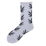 1 pair colorful Men's socks funny European  maple leaf hip-hop In Tube socks cotton personalized sports  basketball socks women