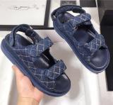 2020 Sandal Summer magic stick white black cowskin Genuine leather platform fashion sandals women Flats shoes size 35-40