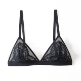 Hot Girls Lace Bra Sexy Embroidery Floral Translucent Bra Women Underwear White Black Bralette Wireless Seamless brassiere
