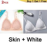 Gumprun French Style Bralette Seamless Deep V Lace Bras for Women Wireless Push Up Bra Thin Soft Underwear Sexy Lingerie