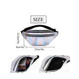 2019 Holographic Women Silver Laser Bum Bag Travel Shiny Waist Bags Fashion Girls Pink Leather Hologram Hip Bag