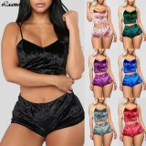 Sexy Lingerie Sets Two Pieces Bra Sets Velvet Underwear Ladies Intimates Tops And Pants Sleepwear Sets Clothing Sleepwear