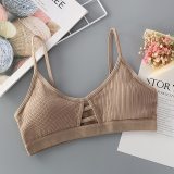 BEFORW Solid Color Sexy Hollow Bra Thin strap Push Up Bra Wire Free Seamless Underwear Women Slim Fit Cozy Thread Female Bras