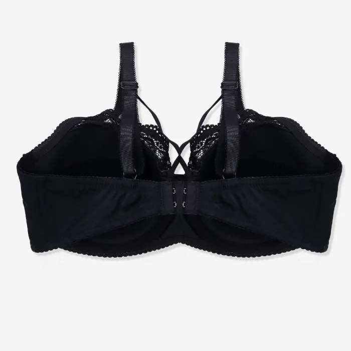 FINETOO Plus Size Bra Ultrathin Lace Bralette For Woman Racerback Push Up Cotton Brassiere Underwire C D E Cup Bras Underwears