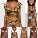 Rubylong 2019 Ruffles Bikini Women Sexy Vintage Swimsuit Brazilian Thong Bikini Set Female Retro Swimwear Push Up Bathing Suit