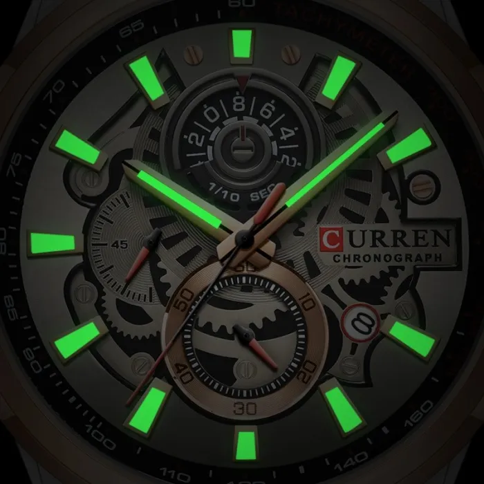 Mens Watches Luxury Brand Fashion Quartz Watch Men Leather Sports Wristwatch Chronograph Clock Male