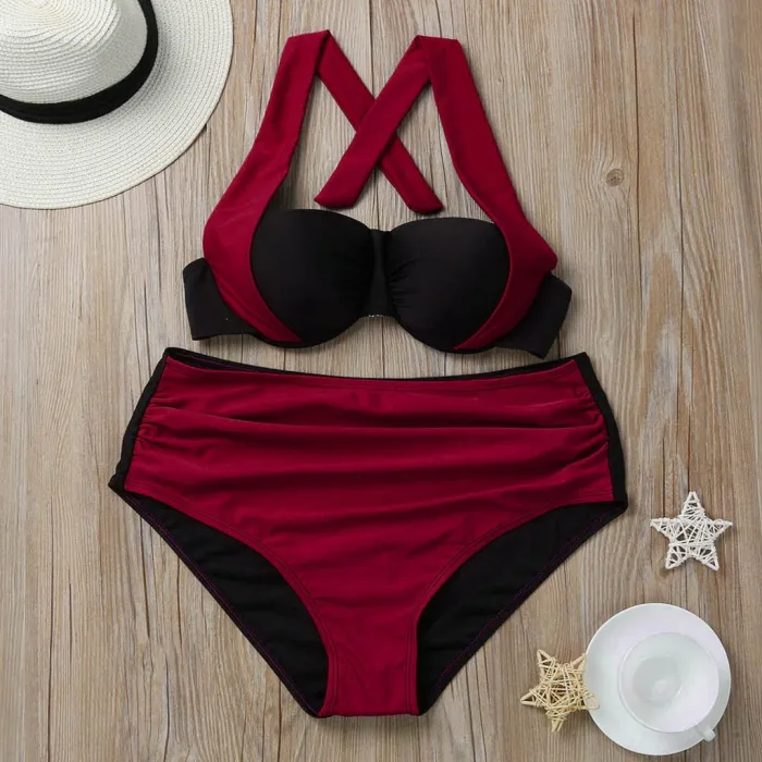 Bikinis 2020 Mujer Womens Padded Push-up Bikini Set High Waist Swimsuit Bathing Suit Swimwear Biquini Maillot De Bain Femme #LR2