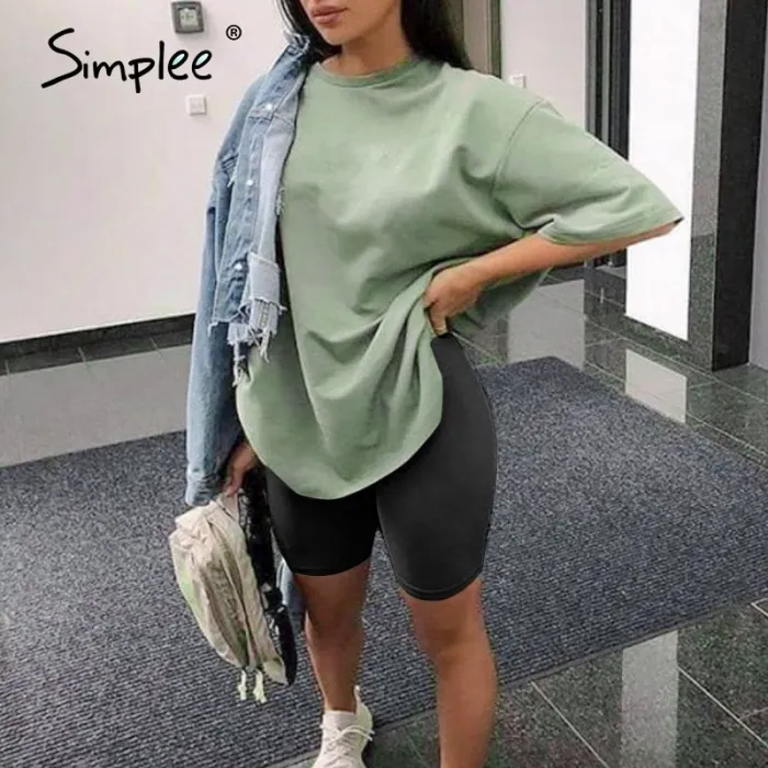 Casual solid outfits women's two piece suit with belt Home loose sports tracksuits fashion bicycle suit summer hot 2020