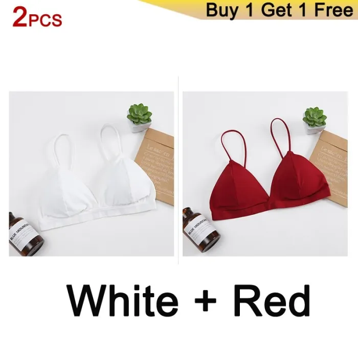 GUMPRUN Seamless Soft Bras for Women Thin Strap Wireless Push Up Bra Backless Comfort Underwear Bralette Sexy Lingerie