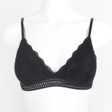 Sexy Lace Bra Seamless Wireless With Pads Thin Underwear Black/White Deep V Sexy Lingerie Soft Bras For Women Brallete