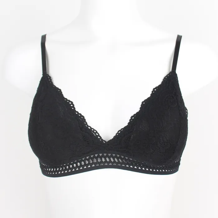 Sexy Lace Bra Seamless Wireless With Pads Thin Underwear Black/White Deep V Sexy Lingerie Soft Bras For Women Brallete