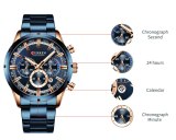 Mens Watches Fashion Casual Clock Stainless Steel Top Brand Luxury Sports Chronograph Quartz Watch Man