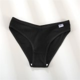 FINETOO Women's Underpants Soft Cotton Panties Girls Solid Color Briefs Striped Panty Sexy Lingerie Female Underwear M-XL Panty