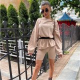 Basic Oversize Two Piece Short Set for Women Casual Tshirt and Shorts Set Homewear Streetwear Joggers Women 2 Sets Cuteandpsycho