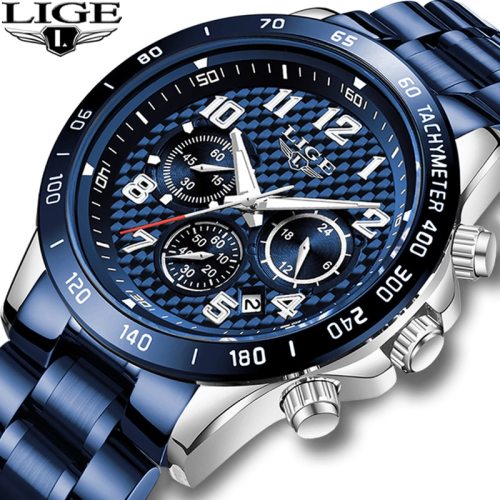 Men's Watch Quartz Clock Male Fashion Stainless Steel Wristwatch with Auto Date Design Casual Business New Watch