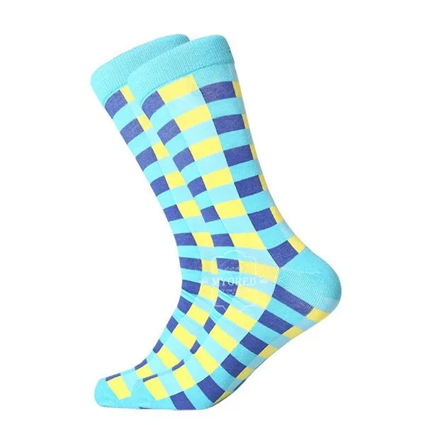 MYORED 2019 date men dress color comfortable pair roller skateboard for causal reason funny wedding socks socks shark geometry