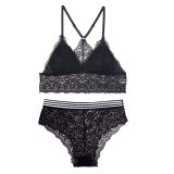 Transparent Lace Bra and Panty Set Women Sexy Lingerie Intimates Ladies Underwear Set Fashion Bra & Brief Sets Solid Color
