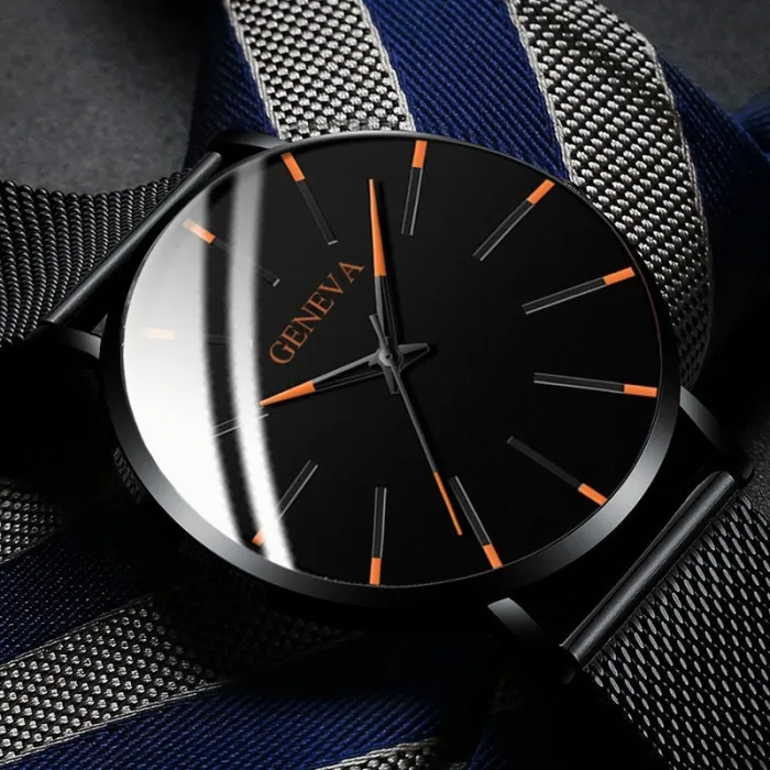 2020 Minimalist Men's Fashion Ultra Thin Watches Simple Men Business Stainless Steel Mesh Belt Quartz Watch