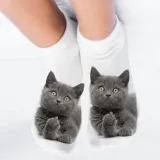 New 3D Print Funny Cute Cartoon Kitten Unisex Short Socks Creative Colorful Multiple Cat Face Happy Low Ankle Socks For Women