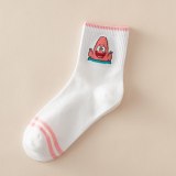 Japanese Kawaii Women Animals Cartoon Tube Socks Cute Egg Rabbit Panther Cotton Long Socks Female and Ladies Pink Milk White Sox