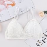 French women's lace sexy lace bra seamless deep V lace thin wireless bra triangle cup underwear sexy female underwear soft bra