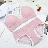 Seamless Active Bra  Set Fashion Bra Briefs Set For Women Lingerie Push Up Bralette With Pads Free Siz Sports Underwear Set