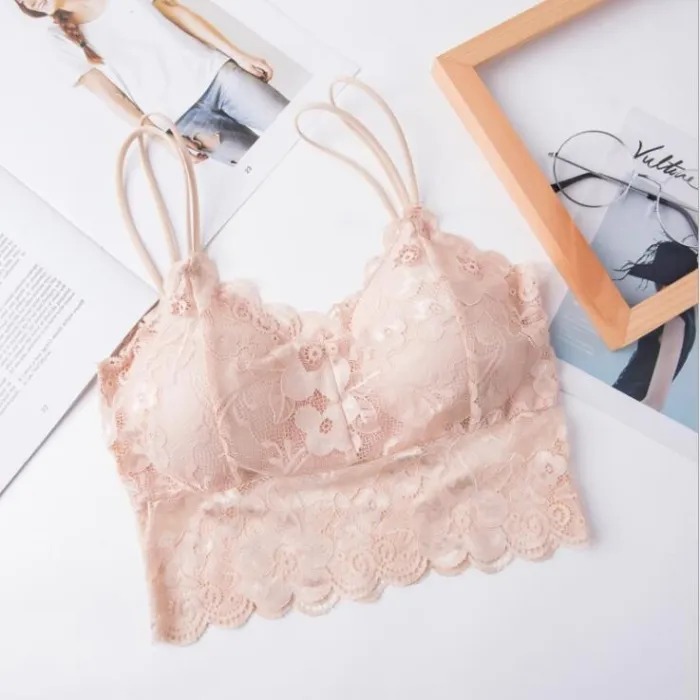 2020 New Arrival Women Push Up Wireless Lace Bra Top Women Plus Size Bralette Underwear Lingerie Full Cup