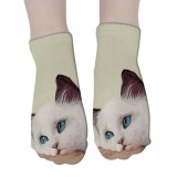 New 3D Print Funny Cute Cartoon Kitten Unisex Short Socks Creative Colorful Multiple Cat Face Happy Low Ankle Socks For Women
