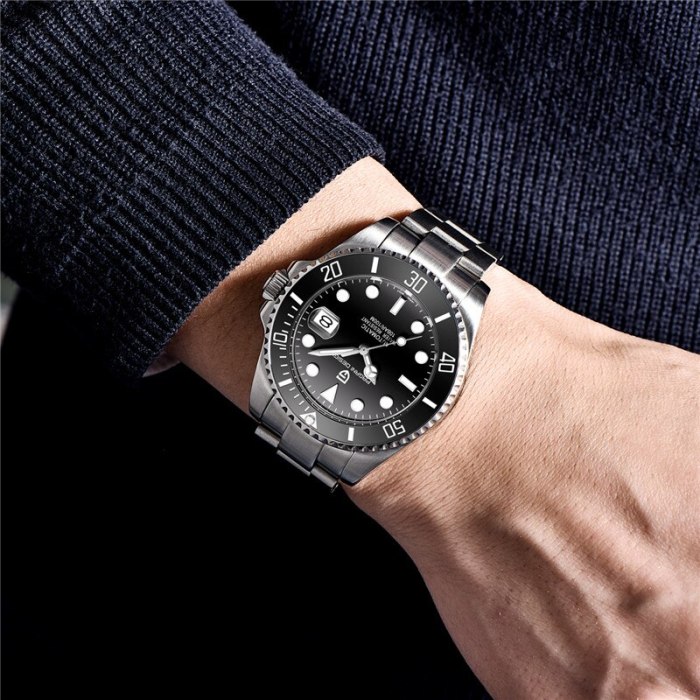 New  DESIGN 100m Waterproof Mechanical Watch NH35A Movement Classic Blue Dial Luxury Men Automatic Watches Stainless Steel