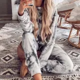 Tracksuit Women Clothes Two Piece Set Pants And Top Tie Dye Casual Wear Ropa Mujer Summer Autumn Femme 2 Pieces Streetwear Suits