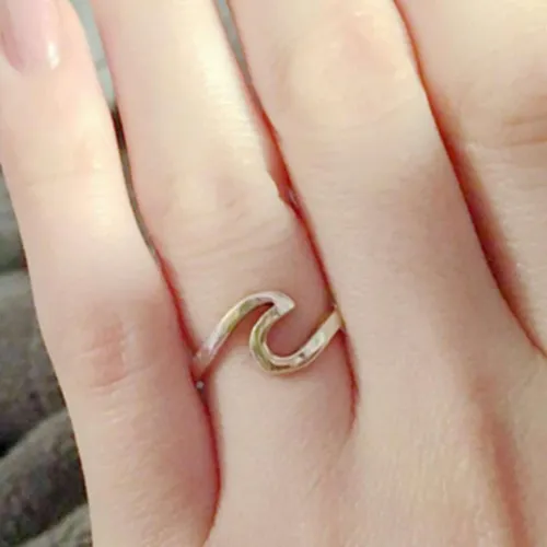Fashion Simple Design Sea Wave Rings Ocean Surf Alloy Ring Rose Gold Silver Color Finger Jewelry Rings for Women Surfer Gift