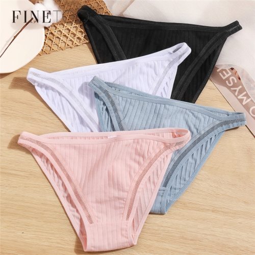FINETOO Sexy Low Waist Women Panties Cotton Ladies Briefs Sexy Underwear Comfort Underpants Solid Color M-XL Female Panties 2020