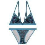 Breathable Underwear Set Soft Lingerie Set Red Transparent Bra Floral Two-Piece Bra And Panty Set Embroidery Lingerie Conjunto