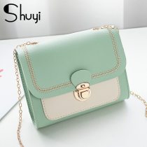 Stitching women's summer shoulder bag chain PU leather ladies messenger bag female small square bag clutch bags 2020 handbags