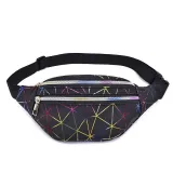 2019 Holographic Women Silver Laser Bum Bag Travel Shiny Waist Bags Fashion Girls Pink Leather Hologram Hip Bag